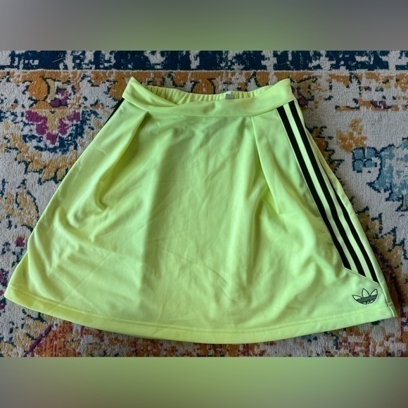 adidas Dresses & Skirts - ADIDAS Originals 3-Stripes Logo Trefoil Skirt Yellow